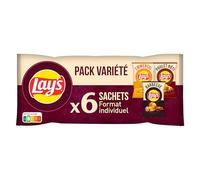 LAY'S Chips Multipack Saveurs Poulet Rôti Barbecue Emmental - Lot de 4x27,5g et 2x25g