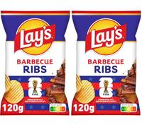 Lay's Chips Ondulées Saveur Barbecue Ribs 120g (Lot de 2)