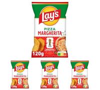 Lay's Chips Ondulées Saveur Pizza Margherita 120g (Lot de 4)