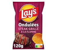Lay's Chips Ondulées Saveur Steak Grillé à la Flamme 120g