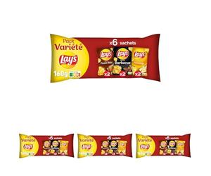 Lay's Chips Pack Variété, 6 sachets, 160g (Lot de 4)