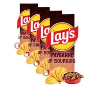 Lay's Chips Paysanne Saveur Bœuf Bourguignon 120g (Lot de 4)