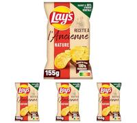 Lay's Chips Recette à l Ancienne Nature, 155g (Lot de 4)