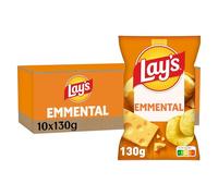 Lay's Chips Saveur Emmental 130g - Lot de 10