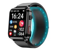 Laytham Montre intelligente de pression artérielle avec brassard d'airbag, écran couleur lPS de 1,9 pouces, fréquence cardiaque 24h/24, 7j/7, moniteur de santé