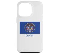 Layton Utah USA Drapeau Historique Souvenir Coque pour iPhone 13 Pro