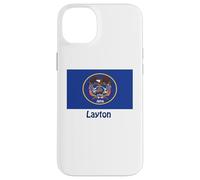 Layton Utah USA Drapeau Historique Souvenir Coque pour iPhone 14 Plus