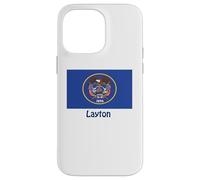 Layton Utah USA Drapeau Historique Souvenir Coque pour iPhone 14 Pro Max