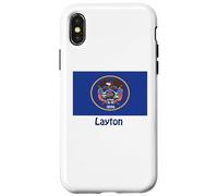 Layton Utah USA Drapeau Historique Souvenir Coque pour iPhone X/XS