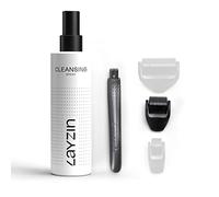 LAYZIN Derma Roller Kit de rouleau pour micro-aiguilles à la maison | pour le visage, le cou, le décolleté et les mains | Kit de rouleau Derma Roller avec tête micro-aiguille de 0,55 mm et spray de