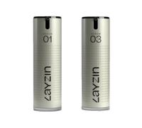 LAYZIN Duo Yeux et Visage avec Acide Hyaluronique et Sérum Contour des Yeux - Sérum Visage Hydratant et Soin Oculaire - SERUM 01 et SERUM 03 avec Caféine & Pentavitin - Usage Quotidien - 2 Pièces