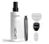 LAYZIN Set de Derma Roller pour Microneedling à Domicile - Tête de Rouleau 0,55 mm + Manche + Spray Nettoyant - Pour Visage, Cou, Décolleté & Mains - Hygiénique & Professionnel à Domicile - Unisexe