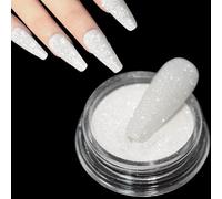 Laza 1.5g/0.05oz Diamond Nail Glitter Reflective Glitter Rhinestones Diamond Dust Pixie Crystals for Nails Holographic Nail Powder Glitter Decorations for Nail Art Tips Manicure - Sparkle White