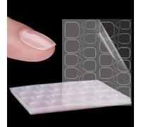 Laza 10 Sheets 240pcs Pink Nail Adhesive Tabs Waterproof Nail Glue Stickers | Super Sticky Double Sided Nail Glue Tabs ,No Crease, Ideal for Press On Nails Stickers, 15 Sizes, Ultra-thin & Strong Hold