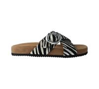 LAZAMANI Sandales plateforme avec pelle croisée imprimée zèbre et boucle métallique Lazamani 75916 pour femme, Zèbre, 39 EU