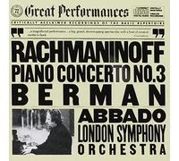Lazar Berman Rachmaninoff: Piano Concerto No. 3 CBS Great Performances (CD)