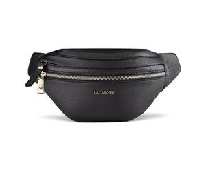 Lazarotti Bologna Leather Double-Zip Sac banane en cuir 25 cm noir