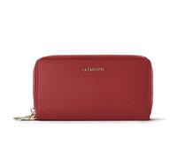 Lazarotti Bologna XL Portefeuille en cuir pour femme | 2 grands compartiments zippés, 20 emplacements pour cartes, compartiment à monnaie, protection RFID | 20 x 4 x 11 cm, rouge, Taille unique
