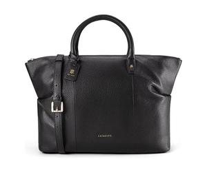 Lazarotti Bologna Leather Sac de shopper Cuir véritable 36 cm noir