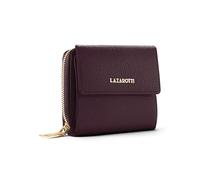 Lazarotti Bologna Portefeuille en cuir pour femme de taille moyenne avec bouton pression, compartiment zippé, 9 compartiments pour cartes, protection RFID, 12 x 10 x 4 cm, bordeaux, Einheitsgröße