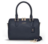 Lazarotti Bologna Sac à main pour femme en cuir véritable | Sac à main avec bandoulière amovible et réglable en longueur | Sac de bowling 26 cm, bleu marine, Taille unique