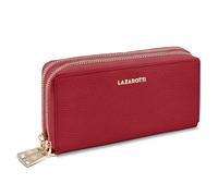 Lazarotti Bologna XL Portefeuille en cuir pour femme | 2 grands compartiments zippés, 20 emplacements pour cartes, compartiment à monnaie, protection RFID | 20 x 4 x 11 cm, rouge, Taille unique