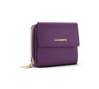 Lazarotti Cuir Porte-Monnaie Bologna Leather Wallet with 8 Card Slots Purple Pourpre