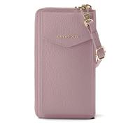 Lazarotti Bologna Leather Zip Around Wallet with Phone Pocket Pink 2