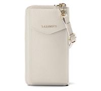 Lazarotti Porte-monnaie en cuir de Bologne à fermeture éclair, avec pochette pour téléphone portable, 19 cm blanc