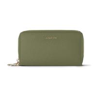 Lazarotti Porte-monnaie en cuir de Bologne XL à double fermeture éclair, protection RFID, 20 cm olive