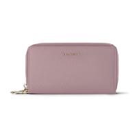 Lazarotti Porte-monnaie en cuir de Bologne XL à double fermeture éclair, protection RFID, 20 cm rose