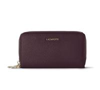 Lazarotti Porte-monnaie en cuir de Bologne XL à double fermeture éclair, protection RFID, 20 cm rouge