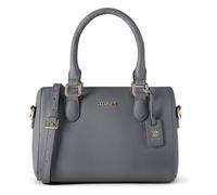 Lazarotti Sac bowling en cuir de Bologne, sac à main, sac à bandoulière, Cuir, 26 cm gris