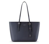 Lazarotti Bologna Grand sac cabas pour femme en cuir véritable | Sac fourre-tout avec bretelles réglables en longueur | Sac bandoulière 35 cm, bleu marine, L