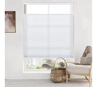 LazBlinds Stores plissés en nid d'abeille sans Fil de Haut en Bas (TDBU) Qui filtrent la lumière pour fenêtre de Taille 58,4 x 121,9 cm (l x H), Blanc