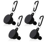 lazeeys Lot de 2 récipients de voyage pour poudre de protéine, poudre de protéine, entonnoirs pour mélanges de poudre, supplément de pré-entraînement/gym (noir, 200 ml)