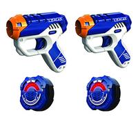 LAZER M.A.D - Laser Game - Dual Black Ops - 2 Mini Blasters + 2 Cibles - Tirs Illimtés 10M - Coffret 2 Joueurs - Jouet avec Effets Sonores et Lumineux