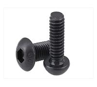 LAZIRO 10.9 vis à tête Ronde en Acier au Carbone Noir M4 M5 M6 M8 M10 M12 vis Boulon à Six pans Creux (Size : M4X45 50pcs)