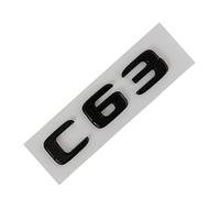 LAZIRO 3D ABS Chrome Noir Coffre Arrière Badge Decal Logo C43 C63 G65 Emblème Autocollant Fit for Mercedes AMG W204 W205 W463 Accessoires De Voiture (Color : C63 Black)