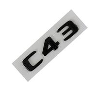 LAZIRO 3D ABS Chrome Noir Coffre Arrière Badge Decal Logo C43 C63 G65 Emblème Autocollant Fit for Mercedes AMG W204 W205 W463 Accessoires De Voiture (Color : C43 Black)