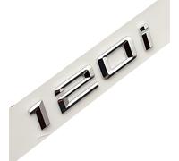 LAZIRO 3D ABS Noir Chrome Lettres De Voiture Arrière Tronc Emblème Badge Autocollant Fit for BMW 120i E87 F20 F40 E82 120d Logo Lettrage Accessoires (Color : 120i Chrome Silver)