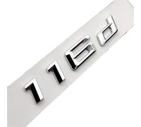 LAZIRO 3D ABS Noir Chrome Lettres for Voiture Coffre Arrière Badge Fit for BMW 116i E87 F20 Série 1 116d Emblème Logo Lettrage Autocollant Accessoires (Color : 116d Chrome Silver)