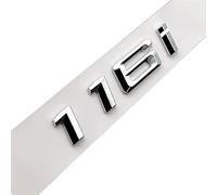 LAZIRO 3D ABS Noir Chrome Lettres for Voiture Coffre Arrière Badge Fit for BMW 116i E87 F20 Série 1 116d Emblème Logo Lettrage Autocollant Accessoires (Color : 116i Chrome Silver)