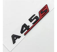 LAZIRO 3D ABS Rouge Noir Chrome Voiture Lettres arrière Coffre Badge Autocollant A45S emblème Logo adapté for Mercedes A45S AMG W177 W176 Accessoires (Color : Glossy Black Red)
