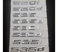 LAZIRO Autocollant d'insigne de Coffre arrière de Lettres de Voiture ABS 3D 520i 520d 530i 535i 535d 530d Emblème Logo Fit for BMW Lettrage E60 E39 F10 Accessoires (Color : Chrome Silver, Size : 530