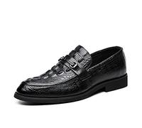 LAZIRO Chaussures en Cuir de Cuir de Vachette en Cuir de Vachette Cuir Affaires Casual Style coréen Style coréen Style coréen (Color : Nero, Size : 43 EU)