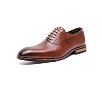 LAZIRO Chaussures Formelles for Hommes en Cuir for Hommes À Lacets Chaussures for Hommes d'affaires (Color : Marrone, Size : 44 EU)