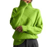 LAZIRO Femmes Automne Hiver Casual Manches Longues Peut êTre Divers Assortiment Tricoté Pull Col Roulé LâChe Pull Pull en Tricot Couleur Unie