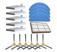 LAZIRO Filtre primaire + brosse latérale + vadrouille + filtre ajusté for Abir x6 x5 Ajustez les pièces d'accessoires de remplacement de l'aspirateur de robot