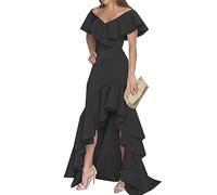 LAZIRO Robe D'éTé sans Manches éLéGante Et IrréGulièRe De Couleur Unie à Col en V pour Femmes